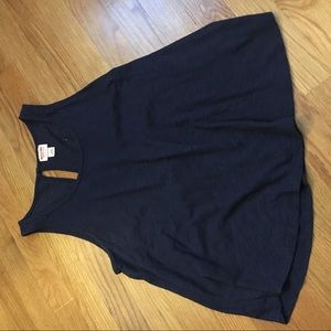 Navy Blue Keyhole Tank Top